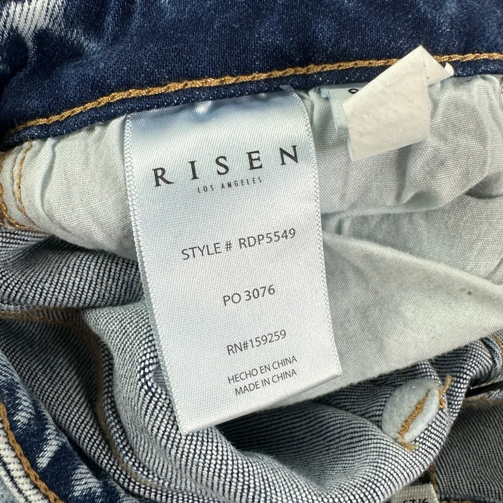 Risen Jeans Soho Chic Distressed Mid Rise Flare Jeans Acid Was Size 9/29